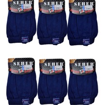 6'li Erkek Penye Boxer Lacivert