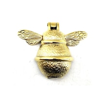 Cntma Antika Tarz Dekoratif Pirinç Arı Kapı Tokmağı, Taktak - Küçük, 123x150mm, Sarı
