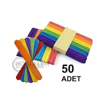 50 Adet. Renkli Dil Çubuğu. Geniş Doktor Çubuğu. Dondurma Çubuğu.