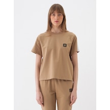 Xint Camel Pamuk Dokulu Regular Fit Tişört 602404