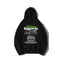 Hunors Sportswear & Company Ninja Baskılı Unisex Model Pamuklu Kapüşonlu Sweatshirt SIYAH