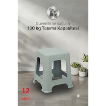 12 Adet Hasır Küçük Boy Sağlam Kaliteli Kalın Tabure Gri-ma108 12 Adet