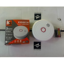 Duman Dedektörü Pilli Pil Dahil K2 Beyaz - Cam