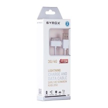 Syrox 1.0A Apple Uyumlu iPhone 4/4S Şarj & Data Kablosu 1M C01