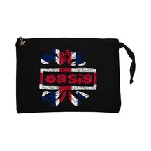 Oasis Logo Siyah Clutch Astarlı Cüzdan / El Çantası