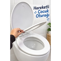 Çocuk Adaptörlü Beyaz Klozet Kapağı Aile Tipi Diğer