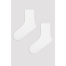 Penti Frill Beyaz 2li Soket Çorap Ph01b5ng24ıy-byz