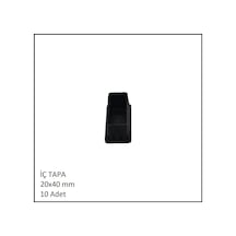 Plastik İç Tapa, Profil Tapası, Dikdörtgen, Siyah, 20x40 Mm 10 Adet Siyah