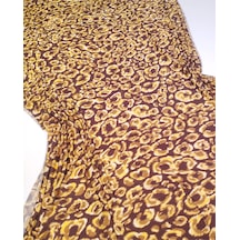 Hardal Kahve İnce Dökümlü Esnek Rayon Jarse Kumaş Elbiselik & Bluzluk 120x130cm-12778 Hardal,kahve