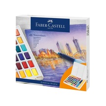 Faber-castell 48'li Tablet Suluboya Set Renkli Boyalar Metal Kutu İle Yaratıcı Sanatçılar İçin Karışık