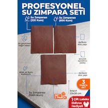 23x28 Cm Su Zımparası Seti 320 600 1000 Kum 3 Parça Islak Kuru Yüzey Zımparası + Eldiven