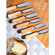 6 Adet Bambu Saplı Tereyağı Bıçağı 6'lı Reçel Bal Çikolata Bıçağı