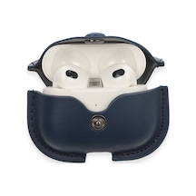 Airpods 3 3.nesil Çanta Deri Kılıf - Lacivert