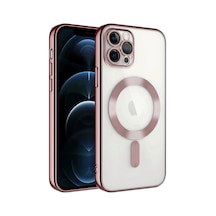 Newface Apple iPhone Uyumlu 14 Pro Max Kılıf Kross Magneticsafe Kapak - Rose Pembe Diğer