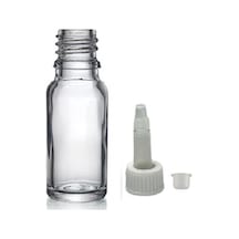 20ml Şeffaf Cam Şişe Getamisin Kapak, 12 Adet, Plastik Üstten Damlalıklı Şişe, Damlatmalı Şişe, Damlatıcı Şişe