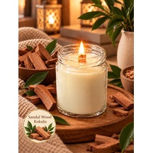 210 Ml Kokulu Mini Kavanoz Mum - Sandal Wood Diğer