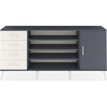 Arges Konsol 6 Raflı 4 Çekmeceli Tek Kapaklı 176x30x83 Antrasit-antrasit/aytaşı Antrasit/aytaşı
