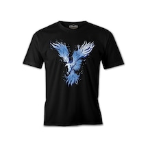 Blue Phoenix Bird Siyah Erkek Tshirt 001