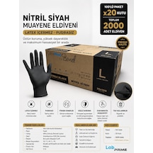 Siyah Nitril Eldiven - L Beden - Koli 20 Adet X 100'lü Paket