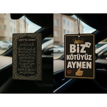 Ayetel Kürsi Ve Biz Kötüyüz Aynen - İkili Oto Kokusu - Dekoratif Araç Kokusu Ve Aksesuarı