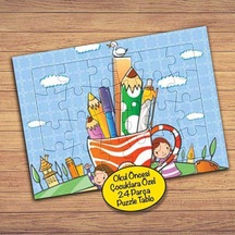 Fincandaki Kalemler Çocuklara Özel Puzzle Yapboz Tablo-43914