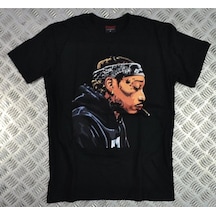 Stoned&Fame Wız Khalıfa Baskılı T-shirt SIYAH