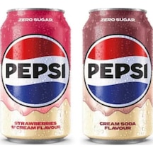 Pepsi Strawberries 'n Cream Flavour Zero Sugar - Karışık Aromalı Şekersiz Tatlandırıcılı Gazlı İçecek 330 Ml 2 Adet