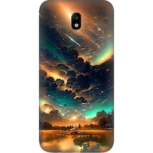 Samsung Galaxy J5 Pro Uyumlu Kuzey Işıkları Desenli Silikon Kılıf