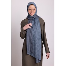 Ayshara Barçın Leopar Desenli Çift Taraflı Şal Tesettür Şal Mavi