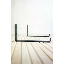 Dekoratif Metal Siyah Raf Ayağı (4'lü Set) - (4 Adet Metal Raf Ayağı + 8 Adet Vida + 8 Adet Dübel)