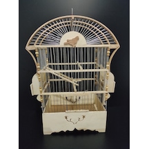 Ahşap Oval Tel Geçme Kafes 58x32x21.5