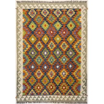 El Dokuma Afgan Kilim Çok Renkli