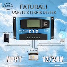 100A Mppt Solar Kontrol Cihazı 12V-24V Solar Akü Şarj Kontrol