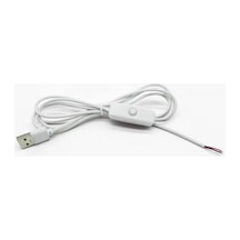 Anahtarlı Usb Kablo 1 Metre Beyaz 5v Besleme Usb Switch Kablo Aç Kapa Anahtar Led Lamba Fan Kamera Güç Kablosu Diy