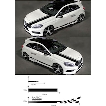 Oto Sticker Set Kaput-marşpiyel-yan Ayna 5 Parça Siyah 2,5 15 - 15 120 - 25 220 Cm