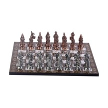 Tr Büyük Boy Metal Osmanlı Bizans Satranç Takımı Antik Ve Sedef Desenli Mdf Ahşap Satranç Tahtası 37x37 Cm.