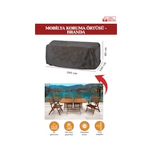 Siyah Bahçe Mobilya Koruma Örtüsü Branda 260x160x80 Cm-santimetre, Su Geçirmez, Güneşten Korur Siyah