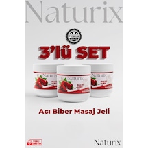 Naturix Paprika & Chili Biber Balsamı Masaj Jeli 3'lü Eko Paket - 500 Ml