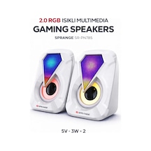 Sprange Sr-pn785 2.0 Rgb Işıklı Multimedia 5v 3w 2 Gaming Oyuncu Speaker -beyaz
