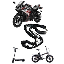 Motosiklet/elektrikli Scooter/bisiklet Uyumlu Şifreli Zincir Kilidi 1.2 Mt 120cm Zincir