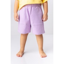 Zeyland Unisex Cepli Basic Şort-lıla Lila