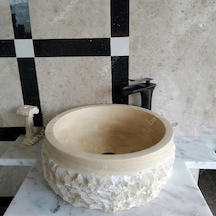 Traverten Naturel Patlatma Mermer Lavabo