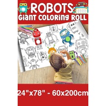 Melolisa Robotlar Dev Boy Boyama Kağıdı - Farm Kids Coloring Roll - Giant Painting Paper Roll For Kids