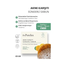 Siyah Nokta Karşıtı Peeling Etkili Süngerli Sabun Hızlı Maske Kabak Lifi - Lavanta