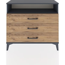 Arges Şifonyer Tek Raflı 3 Çekmeceli 88x30x80 Antrasit-çam Antrasit