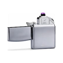 Valkyrie Usb Şarjlı Elektronik Çakmak / 4 Elektrotlu X Tip Mor Arc / Rüzgar Geçirmez, Alevsiz Silver Çok Renkli