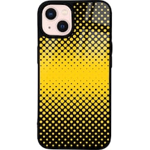 Apple Uyumlu iPhone 13 Sarı Karbon Tasarımlı Glossy Telefon Kılıfı Çok Renkli