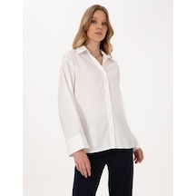 Pierre Cardin Kadın Beyaz Gömlek Desenli 50313639-vr013 Beyaz