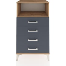 Hyperion Komodin Tek Raflı 4 Çekmeceli 60x44x106 Çam-antrasit Atlas Çam