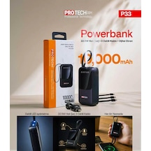 P33 10000 Mah 22.w Hızlı Şarj Powerbank Siyah